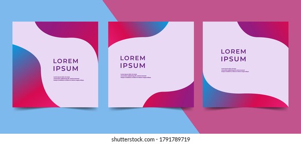 Modern design background in pink blue purple gradient color. Social Media Banners Post Template. EPS10.