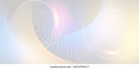 A modern design background using intricate circles in soft and muted tones. The colors used are gentle and dimensional, creating a calm and modern atmosphere.