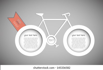 Modern design of a bicycle with speech bubbles instead of wheels