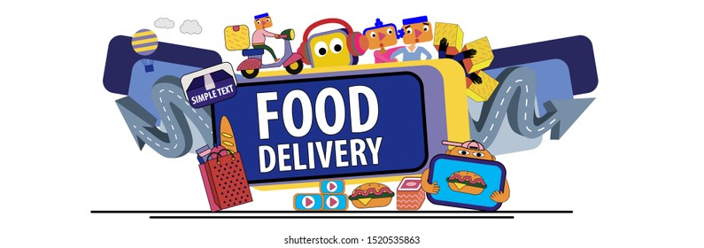 Modern design big icon for web design for food delivery. Vector banner