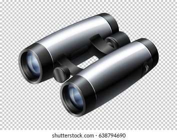 Modern design of binoculars on transparent background illustration