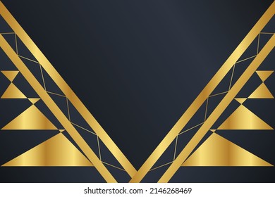 Modern Design Black Luxury Gold Background Vector Illustration