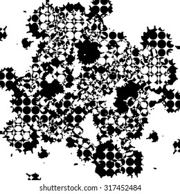 Modern design black and white background of circles. 