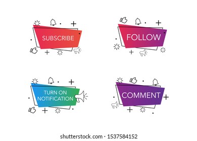 modern design bloggers buttons subscribe follow vector illustration