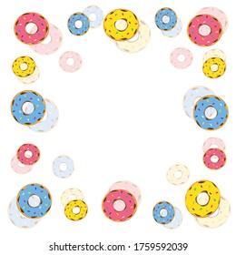 Modern design with bright donuts. Vector color illustration.