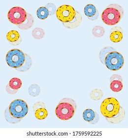 Modern design with bright donuts. Vector color illustration.