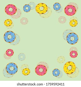 Diseño moderno con donuts brillantes. Ilustración de color del vector.