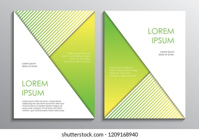 Conjunto de plantillas de folletos de diseño moderno. Patrón geométrico verde, ilustración vectorial