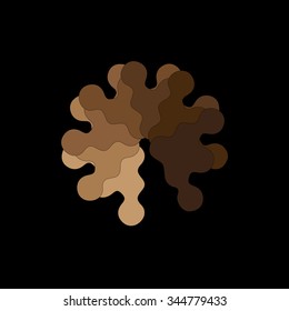 Modern design brown background of circles. Black background





