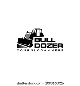 Modern design BULL DOZER silhouette logo design