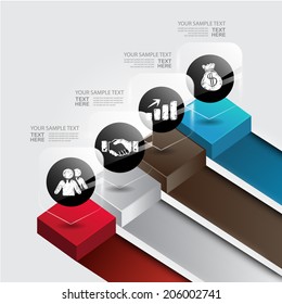 Modern design for business 3D options diagram info graphic. Vector illustration, Info graphic, Layout design, Template, Web design