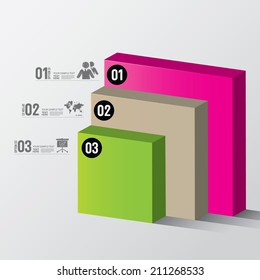 Modern design for business 3D options diagram info graphic. Vector illustration. Info graphic. Layout design. Template. Web design 