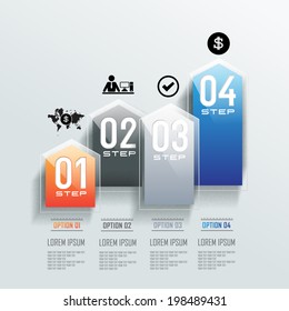 Modern design for business 3D profit options diagram info graphic. Vector illustration. Info graphic. Layout design. Template. Web design 