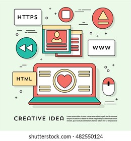 Modern Design Business Icons and Elements Vector Linear Style. Designed for Web