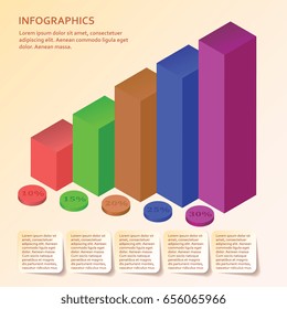 Modern design for business steps options diagram info graphic. Info graphic. Layout design. Template. Web design. Five step.