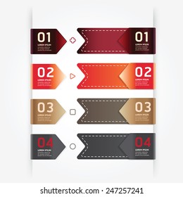 Modern design button tag blank rectangle labels set / can be used for infographics / numbered banners / graphic or website layout vector