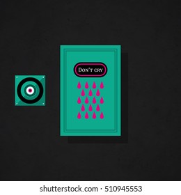 Modern design card template with mystic symbols and wacky colors. Useful for invitations, postcards and web design.