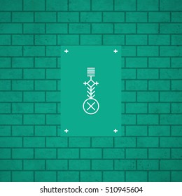 Modern design card template with mystic symbols and wacky colors. Useful for invitations, postcards and web design.
