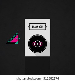 Modern design card template with wacky colors. Useful for invitations, postcards and web design.