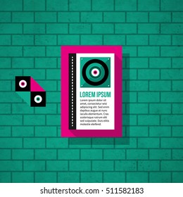 Modern design card template with wacky colors. Useful for invitations, postcards and web design.
