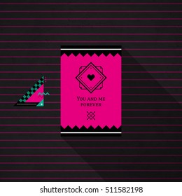 Modern design card template with wacky colors. Useful for invitations, postcards and web design.
