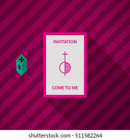 Modern design card template with wacky colors. Useful for invitations, postcards and web design.