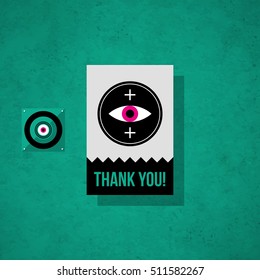 Modern design card template with wacky colors. Useful for invitations, postcards and web design.