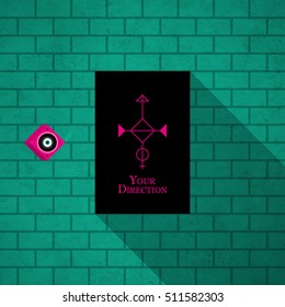 Modern design card template with wacky colors. Useful for invitations, postcards and web design.