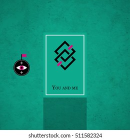 Modern design card template with wacky colors. Useful for invitations, postcards and web design.