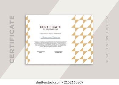 Modern Design Of Certificate Of Appreciation Template. Elegant Business Diploma Mockup For Graduation Or Course Completion With Artistic Geometric Pattern. Vector Background EPS 10