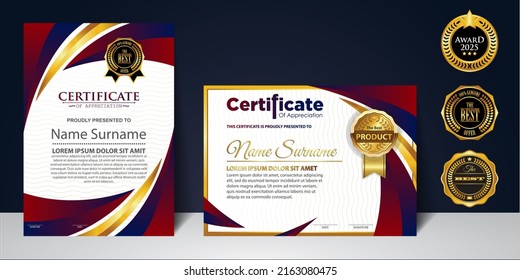 Modern Design Certificate layout concept. Simple elegant and luxurious elegant modern design diploma background vector award certificate template. Certificate Templates