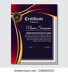 Modern Design Certificate layout concept. Simple elegant and luxurious elegant modern design diploma background vector award certificate template. Certificate Templates