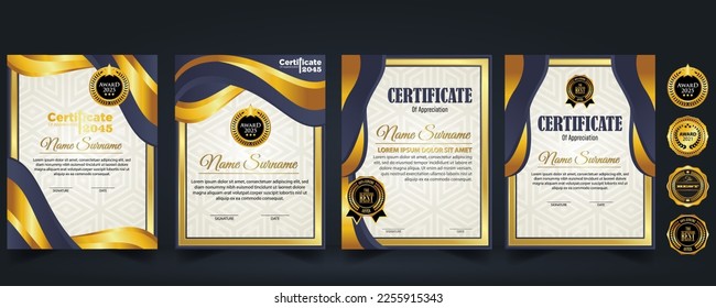 Modernes Design-Zertifikat-Layout-Konzept. Einfache, elegante und luxuriöse, moderne Design-Diplomhintergrund Vektorgrafik-Auszeichnung Vorlage