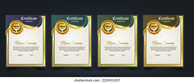 Modern Design Certificate layout concept. Simple elegant and luxurious elegant modern design diploma background vector award certificate template