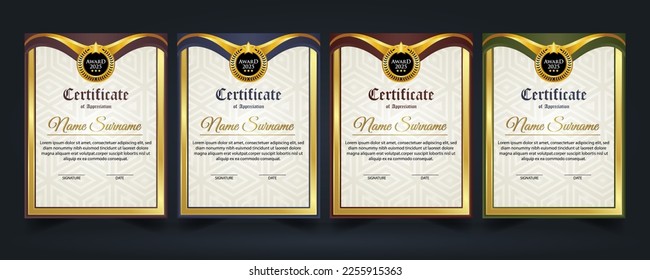 Modern Design Certificate layout concept. Simple elegant and luxurious elegant modern design diploma background vector award certificate template