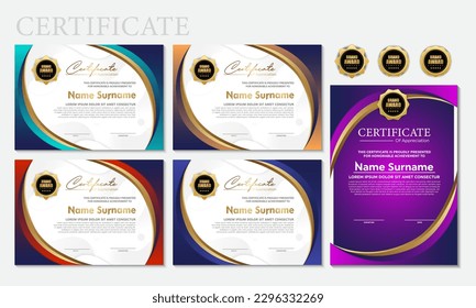 Modern Design Certificate layout concept. Simple elegant and luxurious elegant modern design diploma background vector award certificate template. Certificate Templates