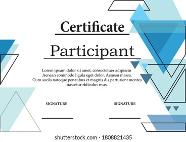 Modern Design Certificate. The style certificate is simple and elegant and some shapes perfect.  layout horizontal in A4 size