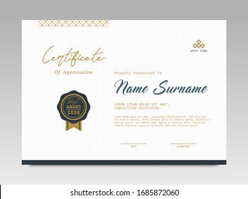 Modern Design Certificate. Certificate template awards diploma background vector modern design simple elegant and luxurious elegant. layout horizontal in A4 size 