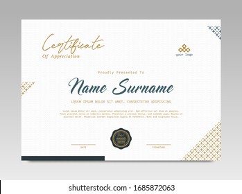 Modern Design Certificate. Certificate template awards diploma background vector modern design simple elegant and luxurious elegant. layout horizontal in A4 size 