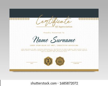 Modern Design Certificate. Certificate template awards diploma background vector modern design simple elegant and luxurious elegant. layout horizontal in A4 size 