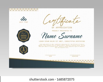 Modern Design Certificate. Certificate template awards diploma background vector modern design simple elegant and luxurious elegant. layout horizontal in A4 size 