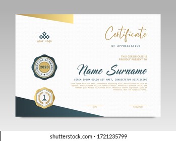 Modern Design Certificate. Certificate template awards diploma background vector modern design simple elegant and luxurious elegant. layout horizontal in A4 size 