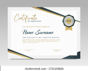 Modern Design Certificate. Certificate template awards diploma background vector modern design simple elegant and luxurious elegant. layout horizontal in A4 size 