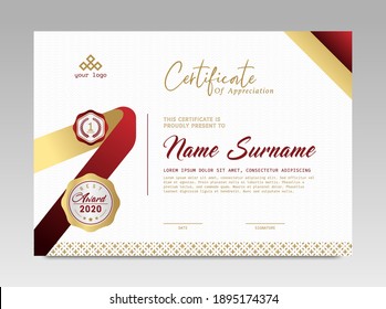 Modern Design Certificate. Certificate template awards diploma background vector modern design simple elegant and luxurious elegant. layout horizontal in A4 size