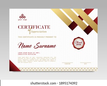Modern Design Certificate. Certificate template awards diploma background vector modern design simple elegant and luxurious elegant. layout horizontal in A4 size