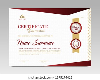 Modern Design Certificate. Certificate template awards diploma background vector modern design simple elegant and luxurious elegant. layout horizontal in A4 size