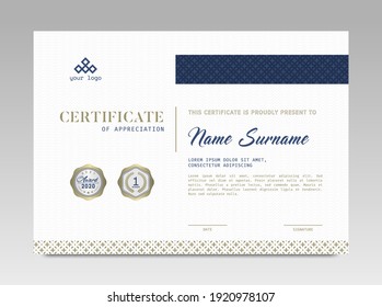 Modern Design Certificate. Certificate template awards diploma background vector modern design simple elegant and luxurious elegant. layout horizontal in A4 size 