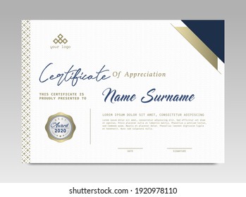 Modern Design Certificate. Certificate template awards diploma background vector modern design simple elegant and luxurious elegant. layout horizontal in A4 size 