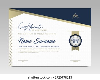 Modern Design Certificate. Certificate template awards diploma background vector modern design simple elegant and luxurious elegant. layout horizontal in A4 size 