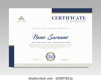 Modern Design Certificate. Certificate template awards diploma background vector modern design simple elegant and luxurious elegant. layout horizontal in A4 size 